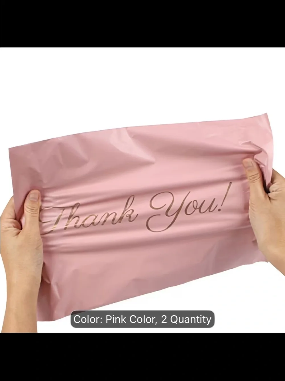 Pink Thank You Mailer Bags - Pack of 10 5.9”x10.63”